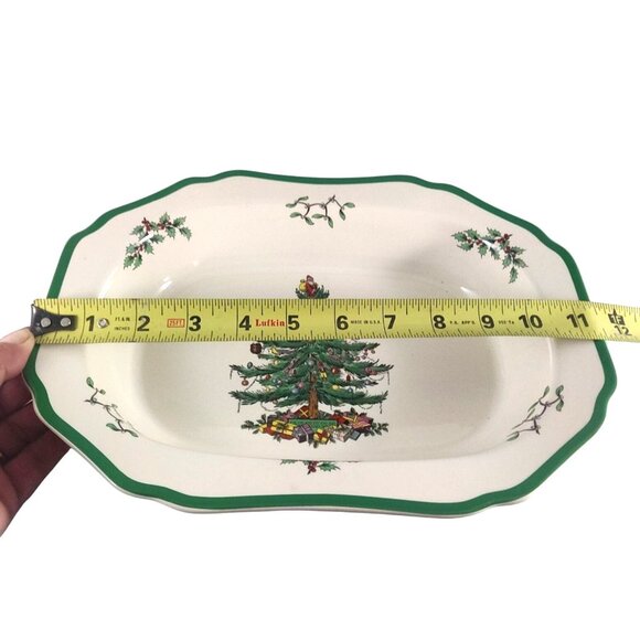 Vintage Spode Christmas Tree Oval 11.5" Dinnerware Vegetable Serving Dish Bowl - Picture 10 of 11